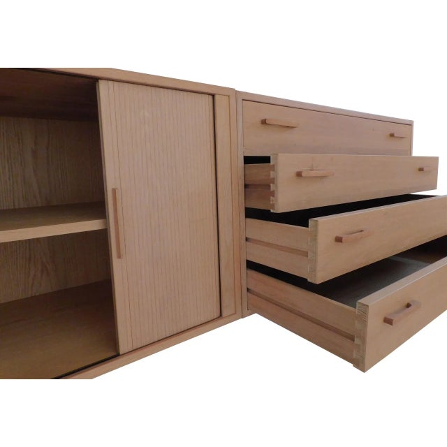 1960s 1960's Danish Denmark Light Oak Floating Wall Cabinets For Sale - Image 5 of 9