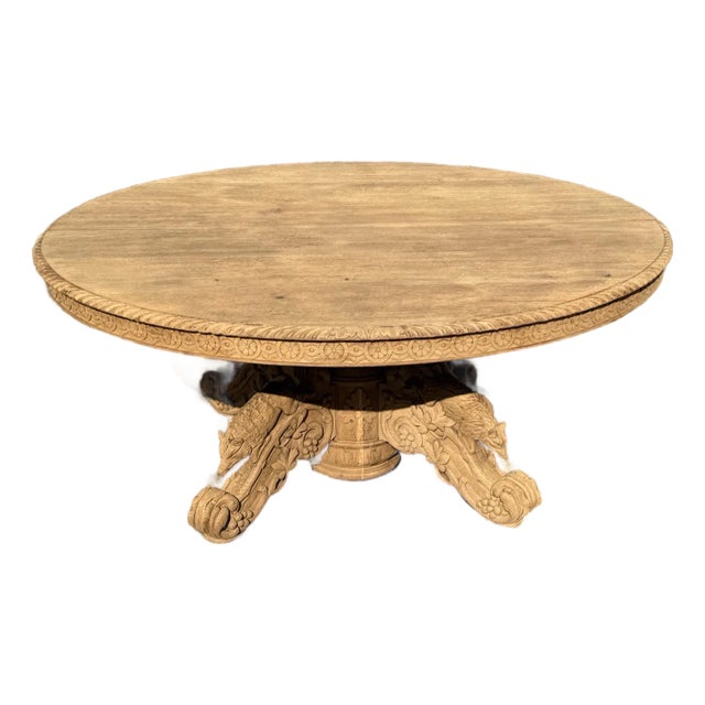 18th Century French Country Bleached Oval Dining Table or Center Table For Sale