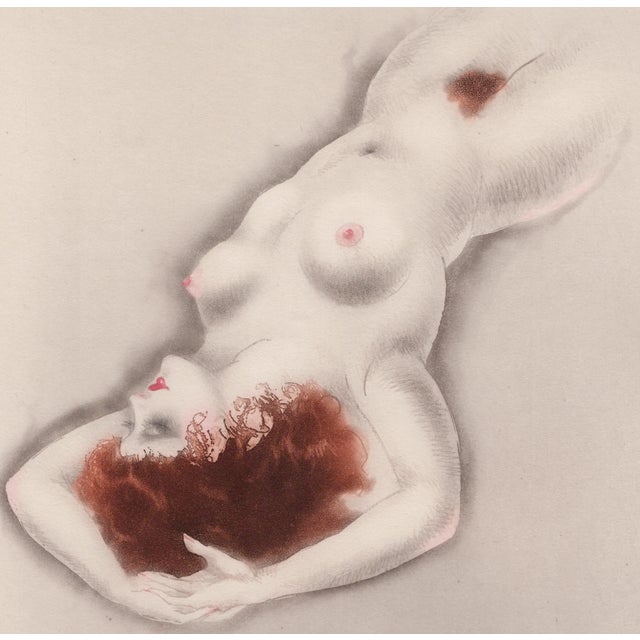 Louis icart (1888 - 1950) very prominent nipples (mamelon très saillant) from "the life of breasts" original colour...