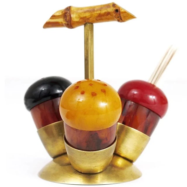 Mid-Century Salt & Pepper Toothpick Cruet Set by Richard Rohac, Austria, 1950s, Set of 4 For Sale - Image 9 of 9