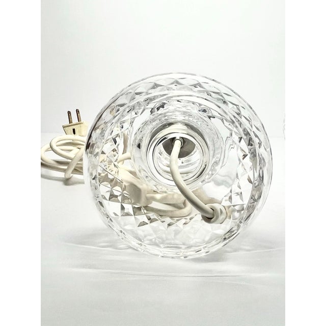 Glass 1990s Waterford Inishmore/Inishmaan, Alana Electric Crystal Hurricane Table Lamp For Sale - Image 7 of 12