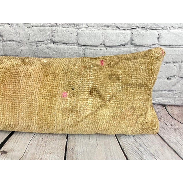 Turkish 12 x 46 Lumbar Rug Pillow Artisanal Flair Turkish Pillow Cushion Cover For Sale - Image 3 of 7