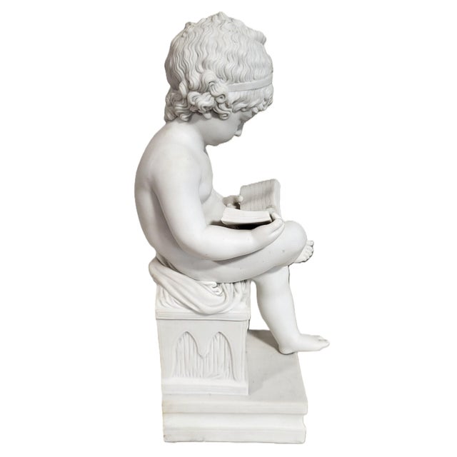 Pair Antique French White Bisque Porcelain Putti Baby Cherubs Sculpture Figures For Sale - Image 15 of 18