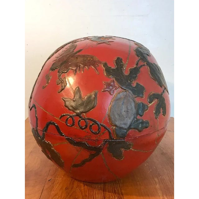 Early 20th Century Huge Japanese Red Lacquerware Gourd Motif Box For Sale - Image 10 of 12