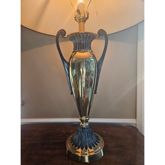 1980s Frederick Cooper Brass Urn Trophy Lamp For Sale - Image 9 of 15