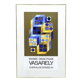 Victor Vasarely Musee Didactique Gallery Exhibition Poster, Framed For Sale