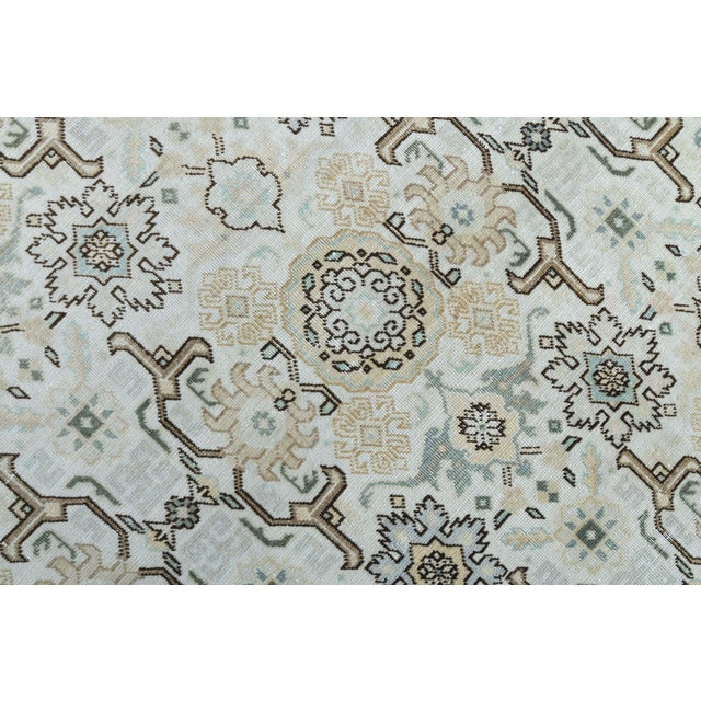Light Yellow 1970s Vintage Persian Handmade Wool Cotton Light Yellow Area Rug For Sale - Image 8 of 11