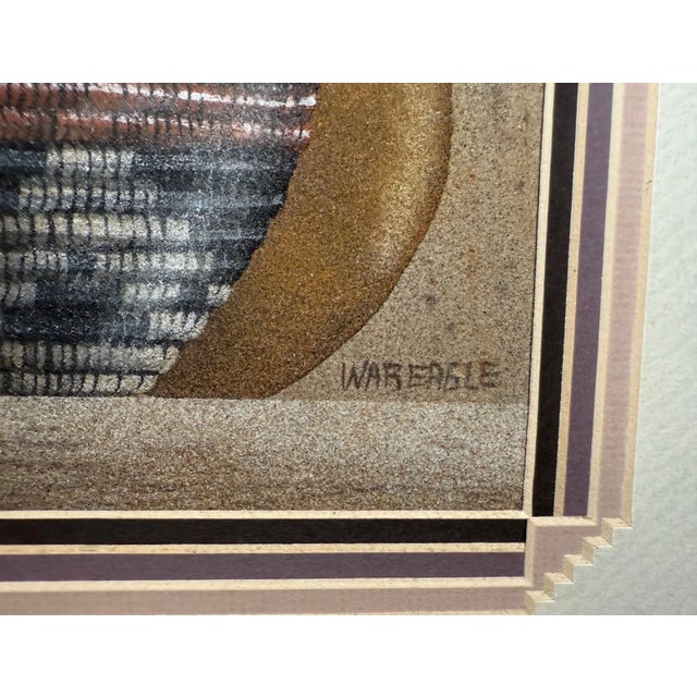 1980s Original Native American Navajo Indian Sand Painting by Harvey Wareagle Begay For Sale - Image 4 of 12