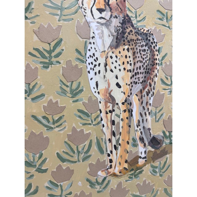 Paper Block Print With Cheetah Painting For Sale - Image 7 of 14
