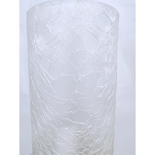 1950s 1950's Crackled Frosted Glass Lantern For Sale - Image 5 of 6