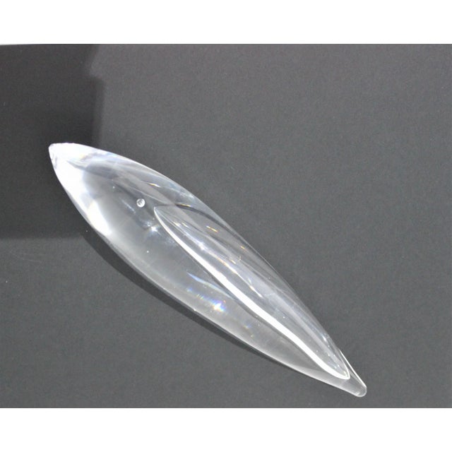 Transparent Mid-Century Modern Kosta Streamlined Glass Fish, Signed, Paperweight or Figurine For Sale - Image 8 of 12