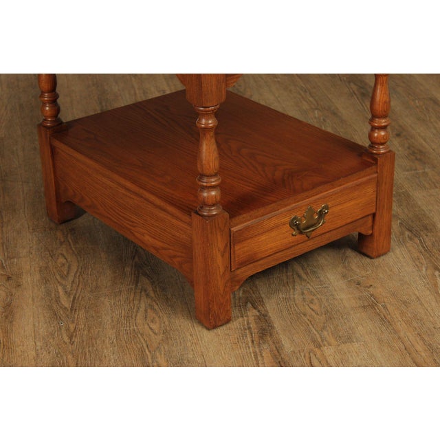 Wood Pennsylvania House Solid Oak Two Tier End Table With Drawer For Sale - Image 7 of 18
