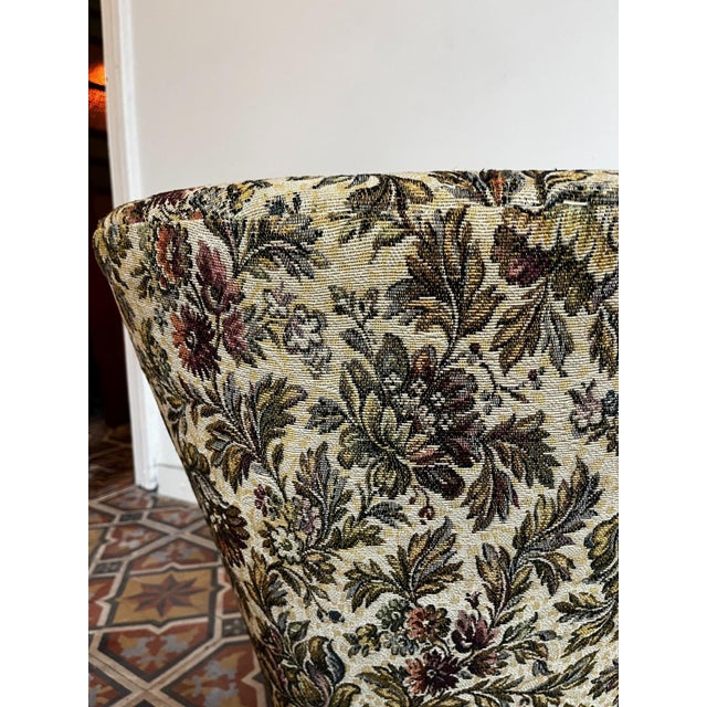 Cocktail Lounge Chair with Floral Upholstery, 1960s For Sale - Image 9 of 11