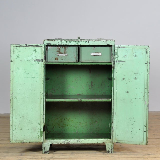 Vintage Industrial Iron Cabinet, 1970s For Sale - Image 4 of 13