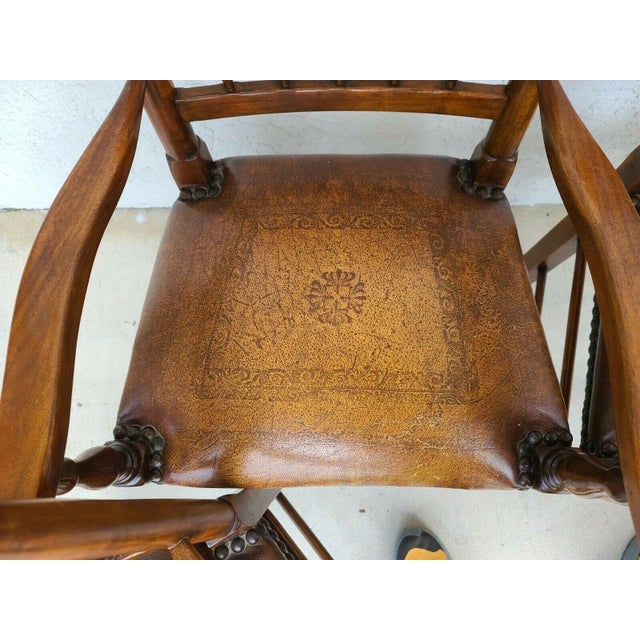Lancashire Leather Dining Chairs by Theodore Alexander - Set of 4 For Sale - Image 11 of 13