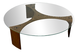 Mid-Century Modernist Round Wenge and Glass Coffee Table, 1960s