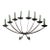 Mid Century Wrought Iron Candelabra | 9 Arm Black Iron Candle Holder | Modernist Brutalist Style | 23.5” Centerpiece Sculpture For Sale