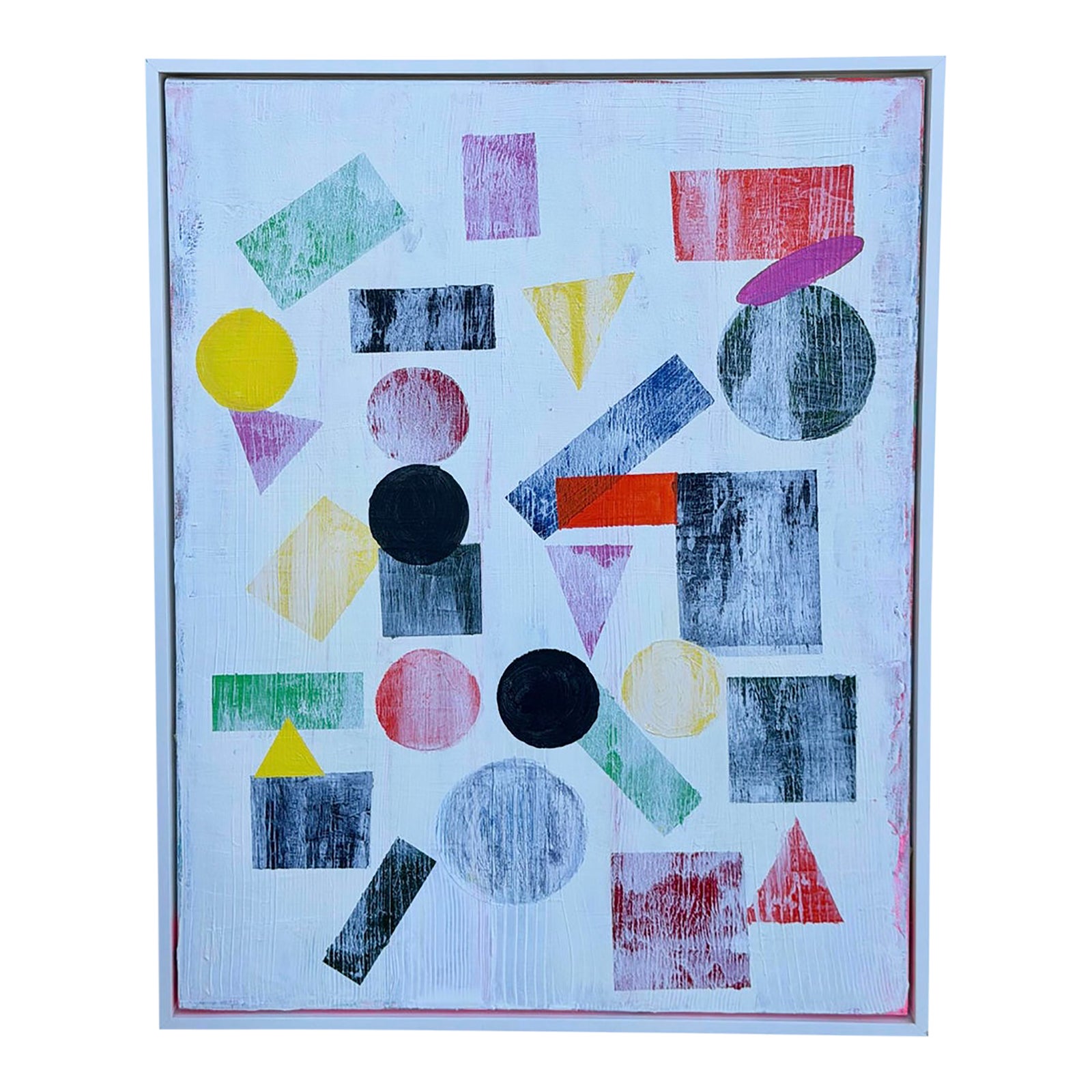Original Kelly Styne Abstract Art Geometric California Oil Painting ...