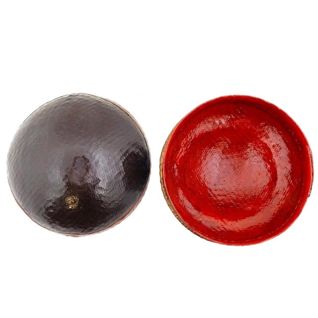 1950s 1950s Round Buddhist 'Hsun Ok' Traditional Bamboo Lacquer Lidded Vessel For Sale - Image 5 of 7