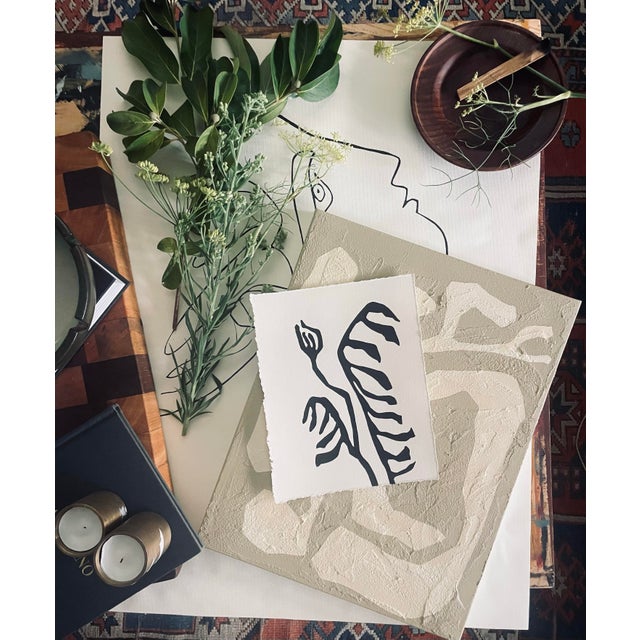 Contemporary 2026 "Il Decesso" Contemporary Abstract Botanical Painting on Paper by Artist r.k. Red For Sale - Image 3 of 5