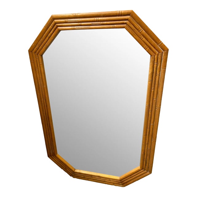 Vintage Faux Bamboo Mirror For Sale