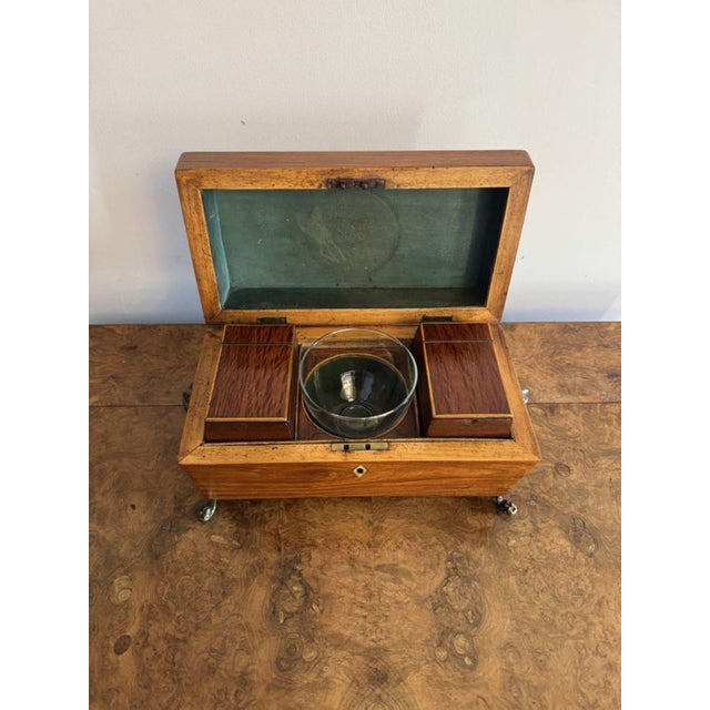 Wood Fine George III Tea Caddy, 1800s For Sale - Image 7 of 9