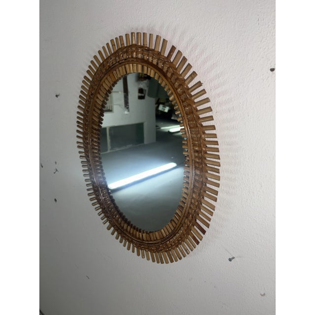 Wicker Wall Mirror, 1970s For Sale - Image 3 of 6
