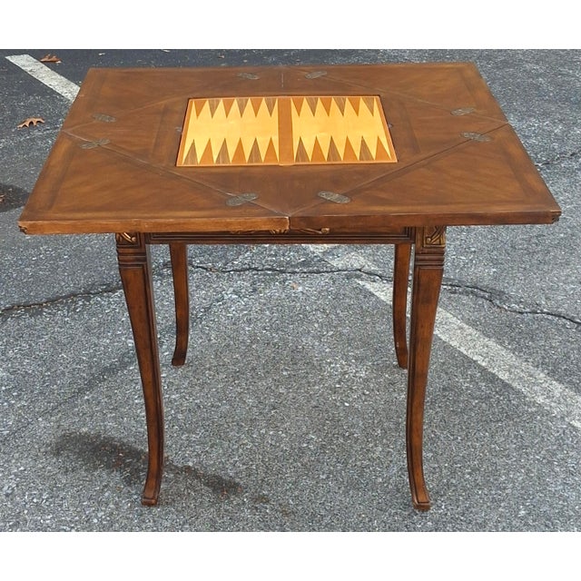 Wood Late 20th Century Neoclassical Style Mahogany Handkerchief Envelope Games Table For Sale - Image 7 of 14