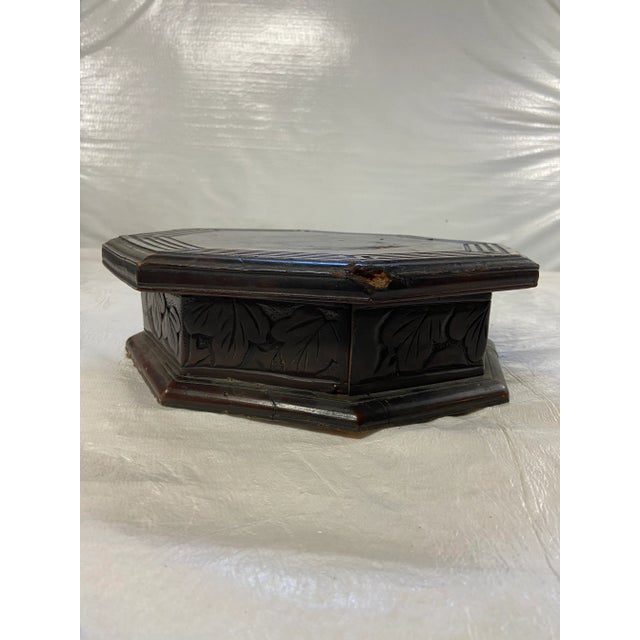 Antique Chinese Carved Wood Pedestal For Sale - Image 6 of 7