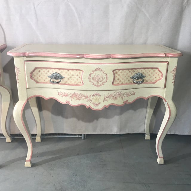 Pair of two hand painted consoles. Marked on back: Hand Painted La Barge Alexandrine Collection. Rare find/ Beautiful...