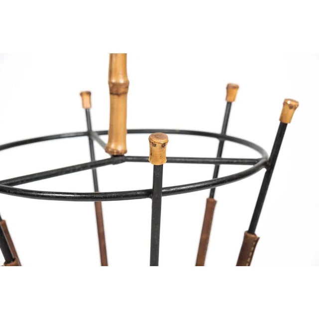 Mid-Century Modern Leather Umbrella Stand by Jacques Adnet, 1950s For Sale - Image 3 of 8