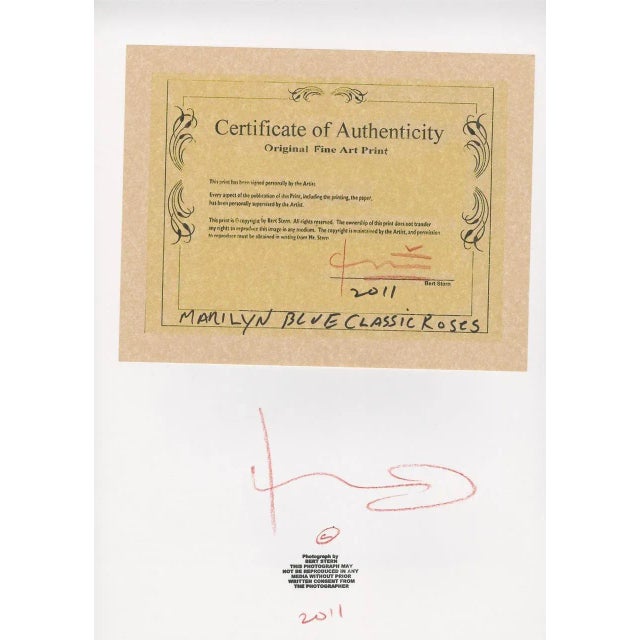 Bert stern Marilyn Monroe blue classic roses Mythical photo of the last seance (1962) Ink jet print by bert stern 2011...