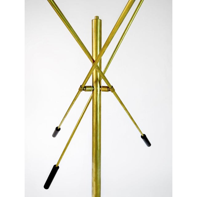 Mid Century Style Italian Brass and Marble Floor Lamp With Three Arms ...