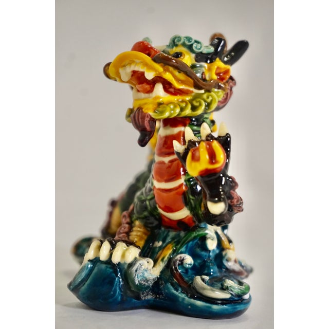 1990s Koji Pottery Asian Porcelain Dragon Statue Chairish