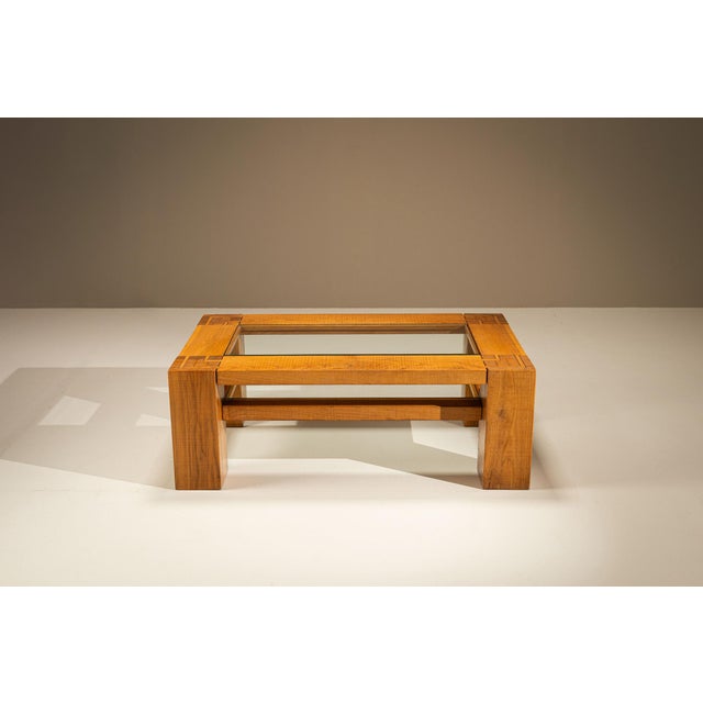 Coffee Table in Oak attributed to Giuseppe Rivadossi, Italy, 1970s For Sale - Image 4 of 12