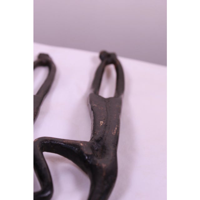 1900 - 1909 Antique Hanging Couple Raw Iron Monkey Dancers- a Pair For Sale - Image 5 of 8