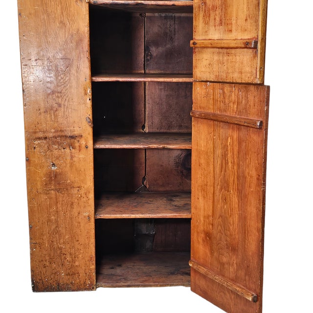 18th Century American Primitive Pine Cupboard With Original Surface For Sale - Image 11 of 17