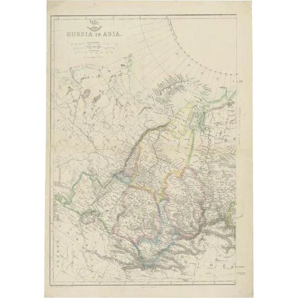 Antique Map of Russia in Asia by Weller, 1865 For Sale