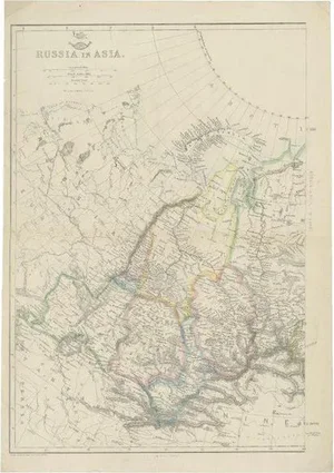 Antique Map of Russia in Asia by Weller, 1865