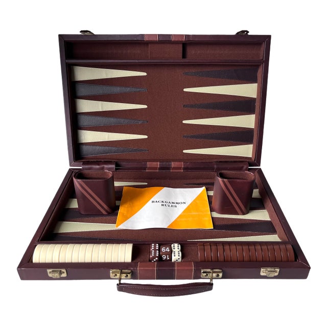 Vintage 24" Tournament Size Backgammon Set-Complete For Sale