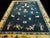 Traditional Sensational Navy Blue and Tan Color With Chinoiserie Pattern Antique Chinese Peking Rug For Sale - Image 3 of 7