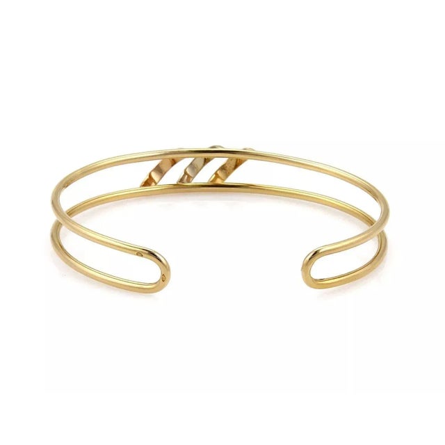 Cartier Late 20th Century 22087 - Cartier Trinity 18k Tri-Color Gold Open Double Wire Cuff Bracelet With Paper For Sale - Image 4 of 7