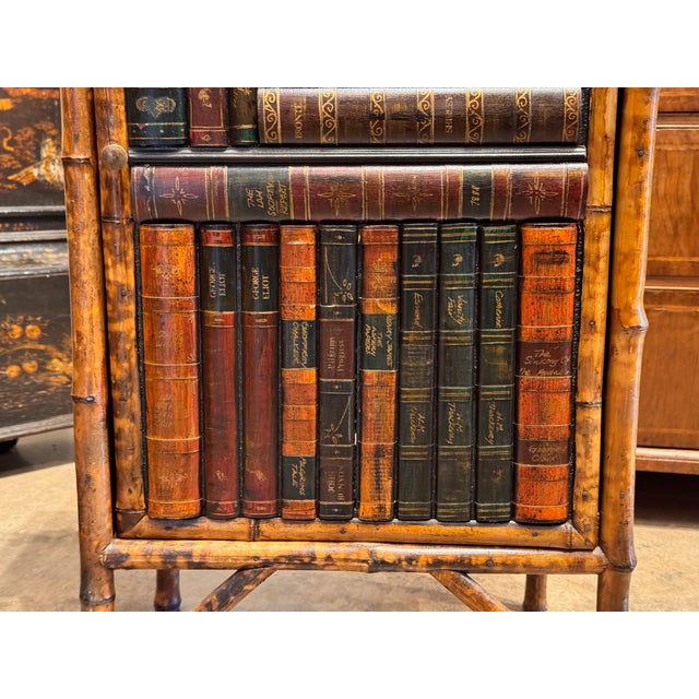 1920s Bamboo Cabinet With Book-Front Door For Sale - Image 6 of 12