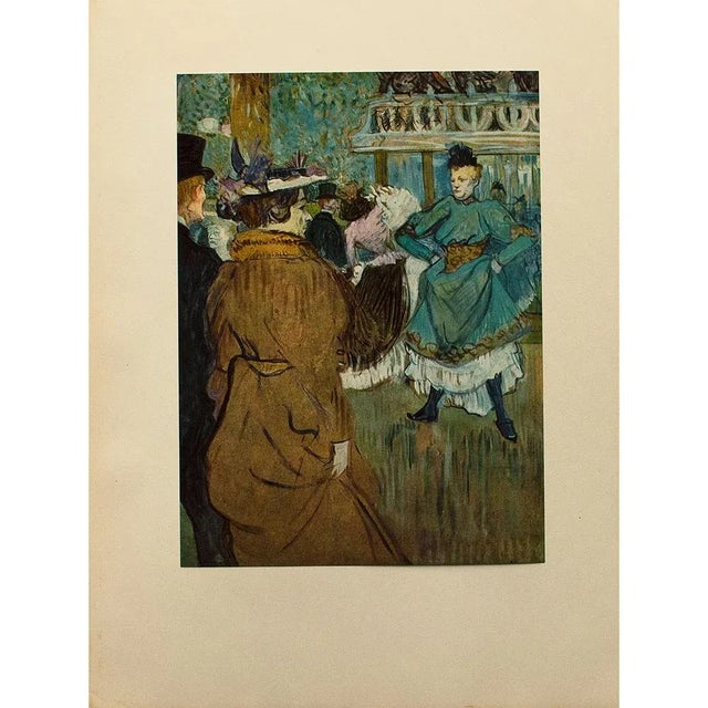 An excellent vintage full color Impressionist print after oil painting "At the Moulin Rouge: The Start of the Quadrille"...