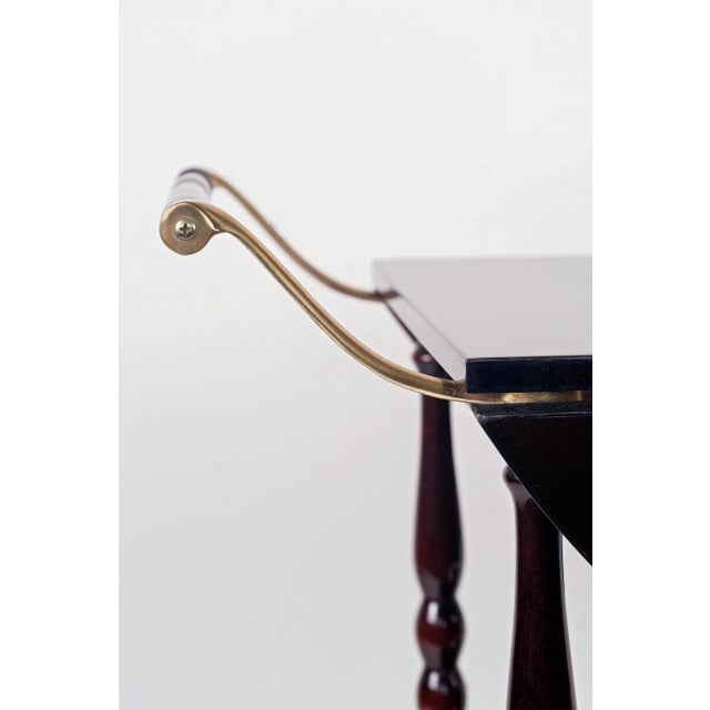 Mahogany Wood and Brass Bar Cart from Maison Bagues For Sale - Image 4 of 6