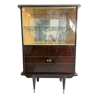 Italian Display Cabinet with Sliding Glass Doors, 1950 For Sale