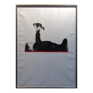 Mackenzie Thorpe "Playing With Baby" Hand Signed Limited Edition Etching With Custom Frame For Sale
