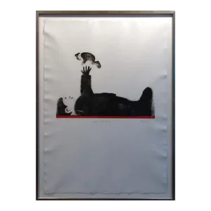Mackenzie Thorpe "Playing With Baby" Hand Signed Limited Edition Etching With Custom Frame
