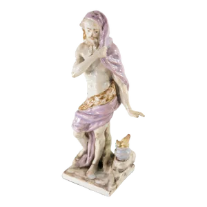 19th Century Meissen or Capodimonte Allegory of Winter Figure as Is