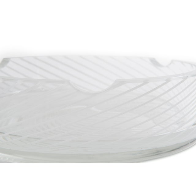 Vintage Spiral White & Clear Murano Glass Dish For Sale - Image 4 of 6